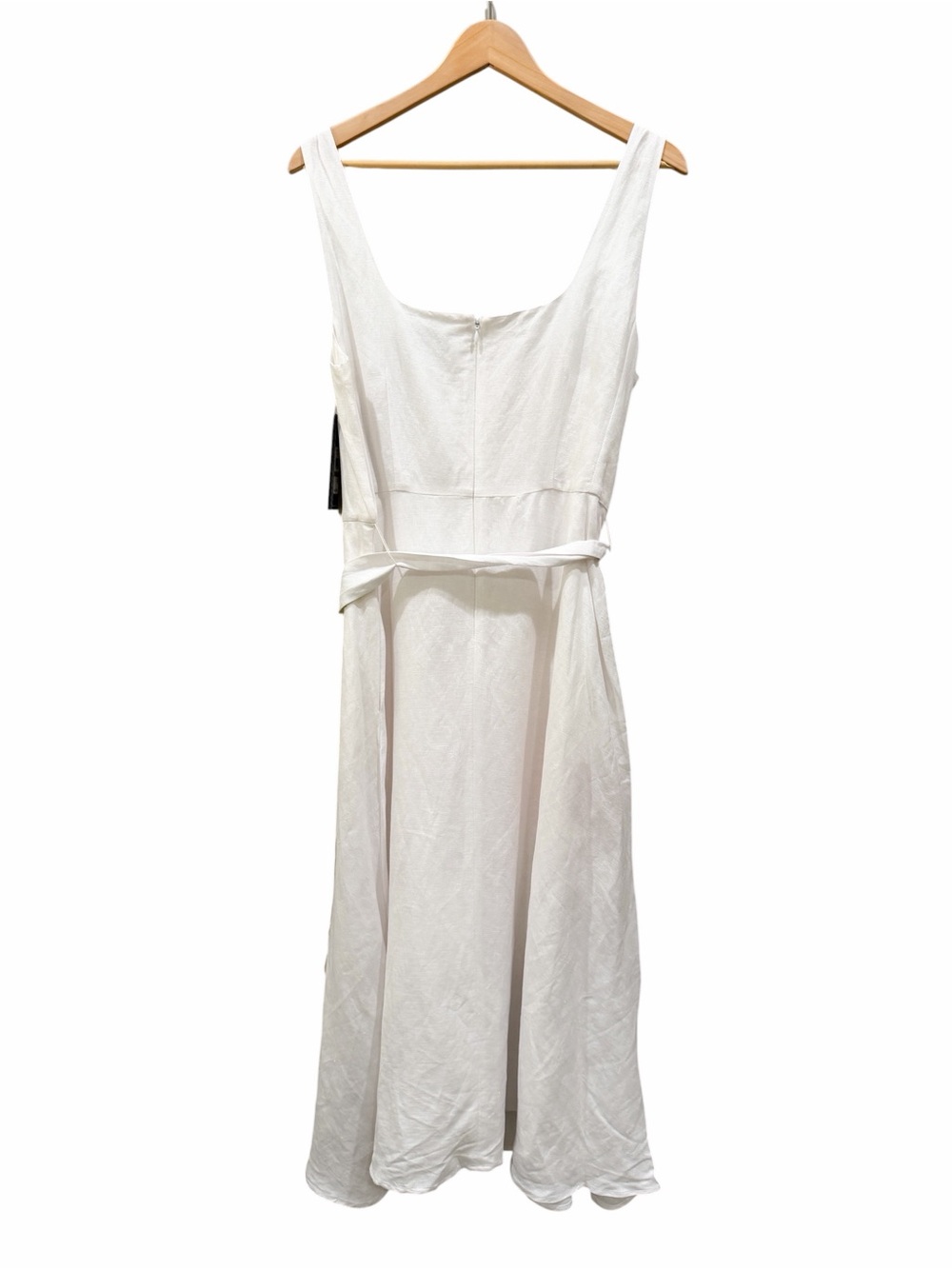 Karl Lagerfeld Paris Linen Blend Floral Midi Dress Belted Pockets White 16 NWT - Picture 10 of 16